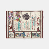 Couverture Polaire Lettre personnalisée à ma fille aimée (Devant (Horizontal))