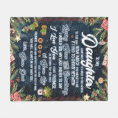 Couverture Polaire Lettre personnalisée à ma fille de papa (Devant (Horizontal))