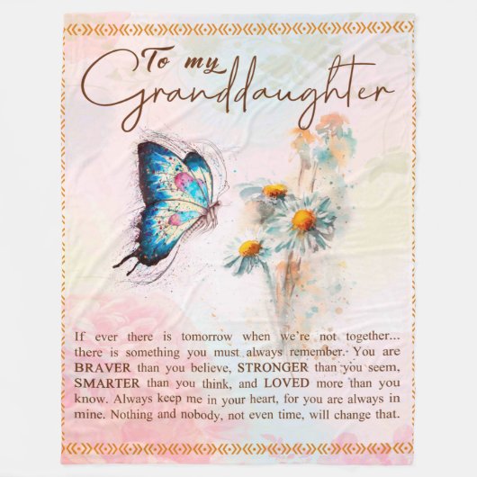 Couverture Polaire Lettre personnalisée à ma petite-fille (Devant)