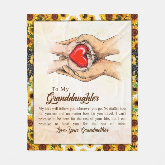 Couverture Polaire Lettre personnalisée à ma petite-fille (Devant)