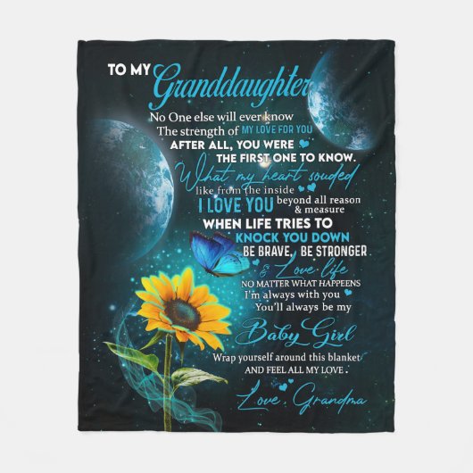 Couverture Polaire Lettre personnalisée à ma petite-fille (Devant)