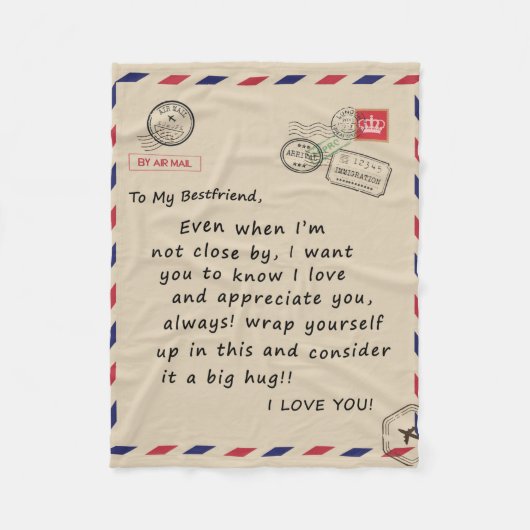 Couverture Polaire Lettre Personnalisée À Mon Ami, (Devant)
