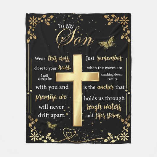 Couverture Polaire Lettre personnalisée à mon fils (Devant)