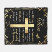 Couverture Polaire Lettre personnalisée à mon fils (Devant (Horizontal))