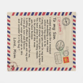 Couverture Polaire Lettre Personnalisée À Mon Fils De Maman, (Devant (Horizontal))