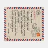 Couverture Polaire Lettre personnalisée à mon fils de papa (Devant (Horizontal))