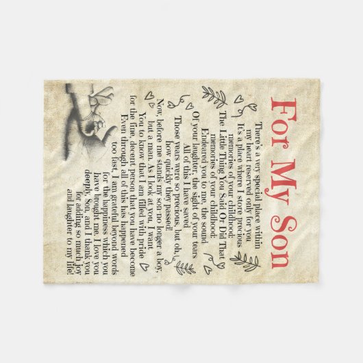 Couverture Polaire Lettre Personnalisée À Mon Fils, Fils Birthday Gi (Devant (Horizontal))