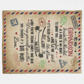 Couverture Polaire Lettre personnalisée à mon grand-fils (Devant (Horizontal))