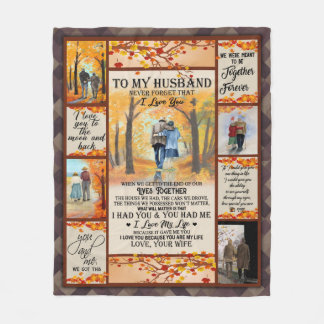 Couverture Polaire Lettre personnalisée à mon mari