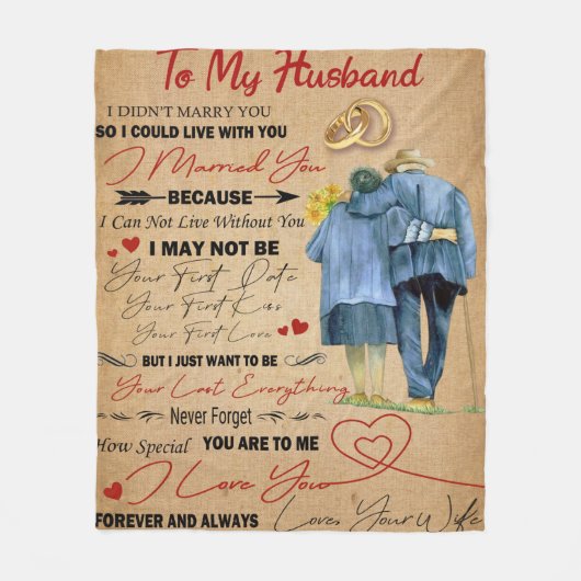 Couverture Polaire Lettre personnalisée à mon mari (Devant)