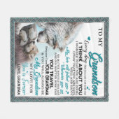 Couverture Polaire Lettre personnalisée à mon petit-fils, petit-fils (Devant (Horizontal))