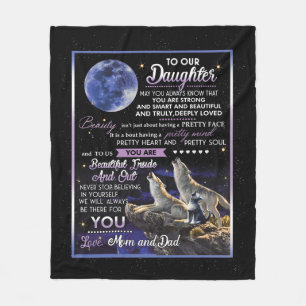 Couverture Polaire Lettre personnalisée à notre fille