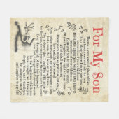 Couverture Polaire Lettre personnalisée à pour mon fils (Devant (Horizontal))