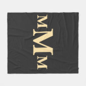 Couverture Polaire Lettre personnalisée "M" Modèle Monogramme (Devant (Horizontal))