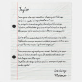 Couverture Polaire Lettre personnalisée Papier à liner Nouveauté (Devant)