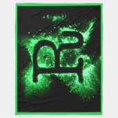 COUVERTURE POLAIRE LETTRE R MAJUSCULE VERTE (Devant)