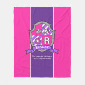 Couverture Polaire Lettre Reagan R nom signifiant bouclier rose viole (Devant)