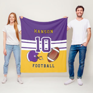 Couverture Polaire Lettre sport 🏈 violet, blanc et or