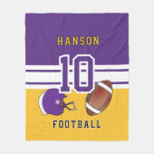 Couverture Polaire Lettre sport 🏈 violet, blanc et or (Devant)