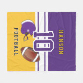 Couverture Polaire Lettre sport 🏈 violet, blanc et or (Devant (Horizontal))