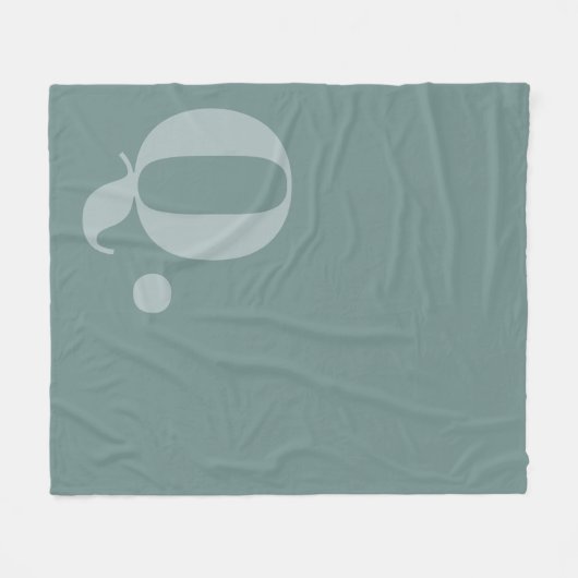 Couverture Polaire Lettre Turquoise coupée (Devant (Horizontal))