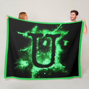 COUVERTURE POLAIRE LETTRE U MAJUSCULE VERTE