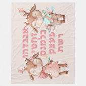 Couverture Polaire Lettres alphabétiques hébreu mignons Animaux juifs (Devant)