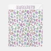 Couverture Polaire Lettres de l'alphabet des doodles (Devant)