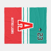 Couverture Polaire Lettres sport rouge et vert (Devant (Horizontal))