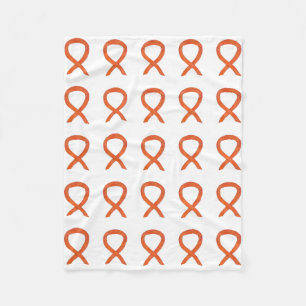 Couverture Polaire Leucémie Cancer Sensibilisation Ruban Toison Blanc