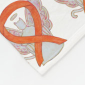 Couverture Polaire Leucémie Cancer Sensibilisation Ruban Toison Blanc (Coin)