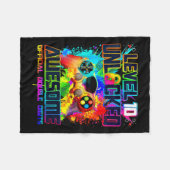 Couverture Polaire Level 10 Unlocked Awesome Gaming Birthday Boy 10th (Devant (Horizontal))