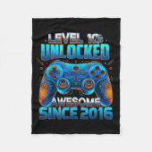 Couverture Polaire Level 10 Unlocked Awesome Since 2016 10th Birthday (Devant)