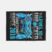 Couverture Polaire Level 10 Unlocked Awesome Since 2016 10th Birthday (Devant (Horizontal))