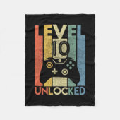 Couverture Polaire Level 10 Unlocked Shirt Funny Video Gamer 10th Bir (Devant)