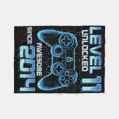 Couverture Polaire Level 11 Unlocked Video Game Party 11th Birthday G (Devant (Horizontal))