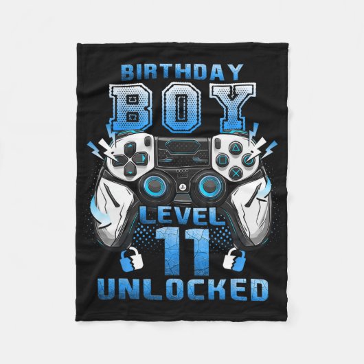 Couverture Polaire Level 11 Unlocked Video Gamer 11th Birthday Boys  (Devant)