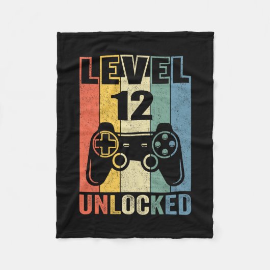 Couverture Polaire Level 12 Unlocked Shirt Funny Video Gamer 12th Bir (Devant)