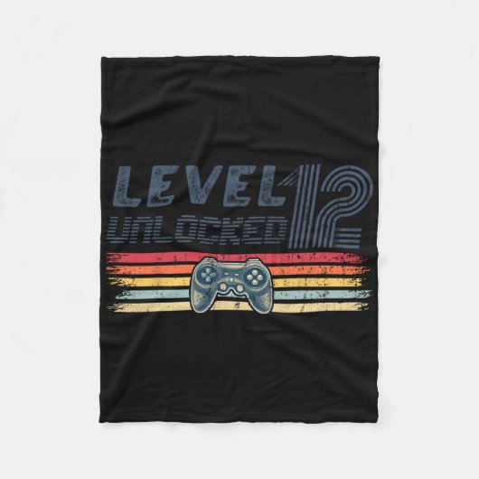 Couverture Polaire Level 12 Unlocked Video Game 12th Birthday Gamer B (Devant)