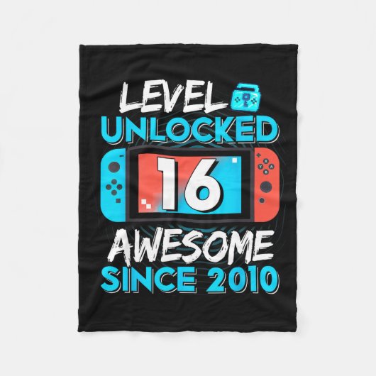 Couverture Polaire Level 16 Unlocked Awesome Since 2010 16th Birthday (Devant)