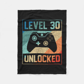Couverture Polaire Level 30 Unlocked Video Gamer 30th Birthday Gifts 