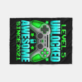 Couverture Polaire Level 5 Unlocked 5 Year Old For Boys 5th Birthday (Devant (Horizontal))