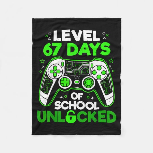 Couverture Polaire Level 67 Days Of School Unlocked Boys 67th Day Of (Devant)