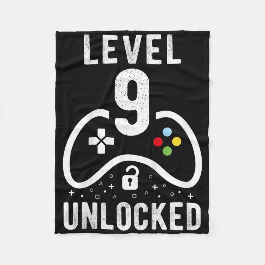 Couverture Polaire Level 9 Unlocked Video Game 9th Birthday Gift (Devant)