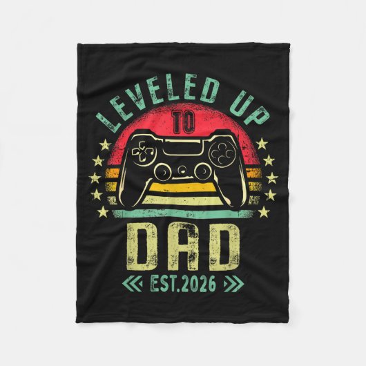 Couverture Polaire Leveled Up To Dad 2026 Promoted To Daddy Level Unl (Devant)