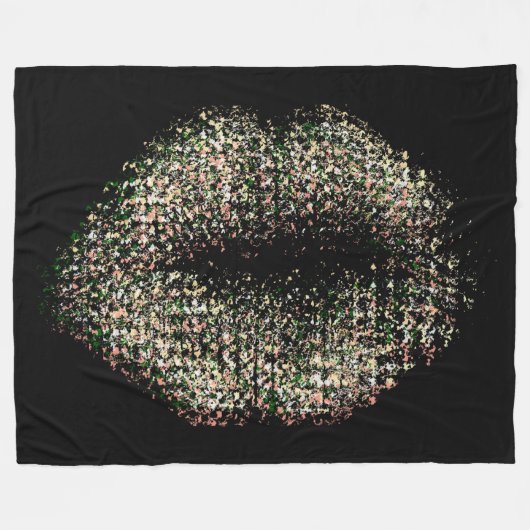 Couverture Polaire Lèvres d'art Abstrait modernes #9 (Devant (Horizontal))