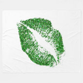 Couverture Polaire Lèvres Parties scintillant vertes #4 (Devant (Horizontal))