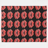 Couverture Polaire lèvres rouges baiser imprimer valentines jour couv (Devant (Horizontal))