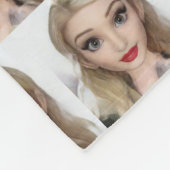 Couverture Polaire Lèvres rouges de poupée blonde (Coin)