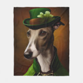 Couverture Polaire Lévrier en robe de la Saint-Patrick (Devant)
